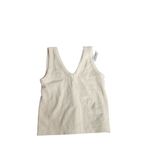 NWT Old Navy Ribbed Cropped V Neck Tank Top M Tall - Picture 1 of 5